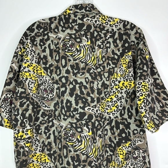 Vintage CHAMS Lepoard Short Sleeve Button UP Shirt Size Small - Picture 5 of 8